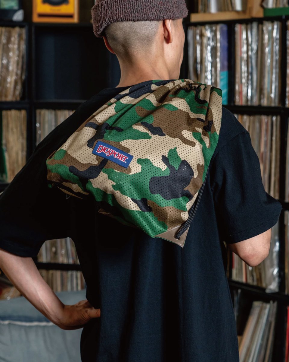 画像9: INTERBREED Digsport Gym Sack Woodland Camo メッシュ ジムサック ナップサック カモフラージュ バッグ (9)
