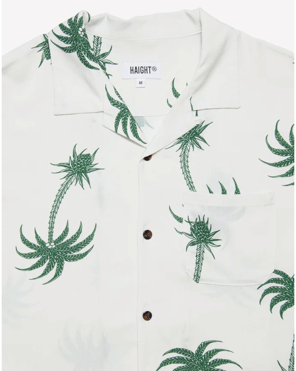 画像6: Haight LVC Loud Tree Rayon Shirt White ヘイト レーヨンシャツ 半袖 総柄 ボタニカル柄 アロハシャツ 沖縄 ストリートファッション (6)
