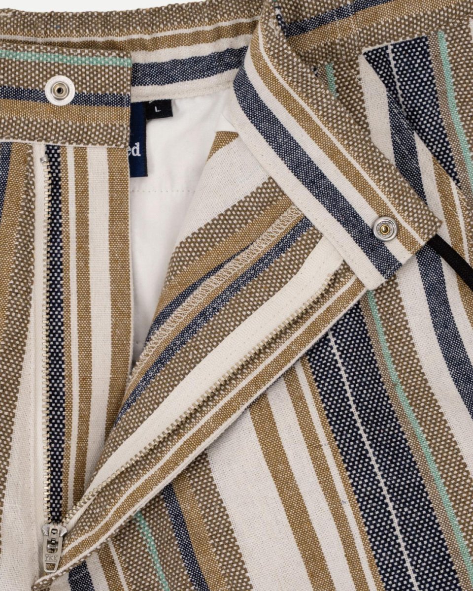 画像9: INTERBREED Multi Striped Summer Shorts Natural インターブリード マルチ ストライプ サマー ショーツ ショートパンツ ハーフパンツ コットン リゾート 沖縄 ストリートファッション (9)