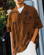 画像1: Haight LVC Loud Tree Rayon Shirt Brown ヘイト レーヨンシャツ 半袖 総柄 ボタニカル柄 アロハシャツ 沖縄 ストリートファッション (1)