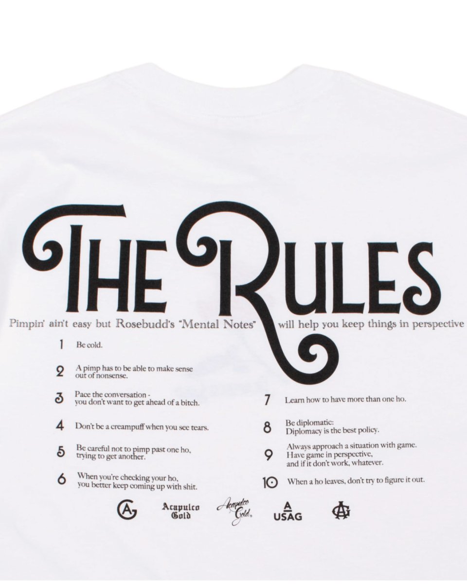 画像5: Acapulco Gold Pimpin' Ain't Easy S/S Tee White アカプルコゴールド ピンプ 半袖 Tシャツ バラ グラフィック 沖縄 ストリートファッション (5)