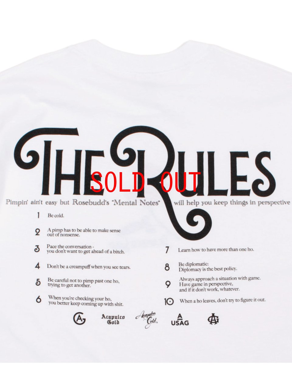 画像5: Acapulco Gold Pimpin' Ain't Easy S/S Tee White アカプルコゴールド ピンプ 半袖 Tシャツ バラ グラフィック 沖縄 ストリートファッション (5)