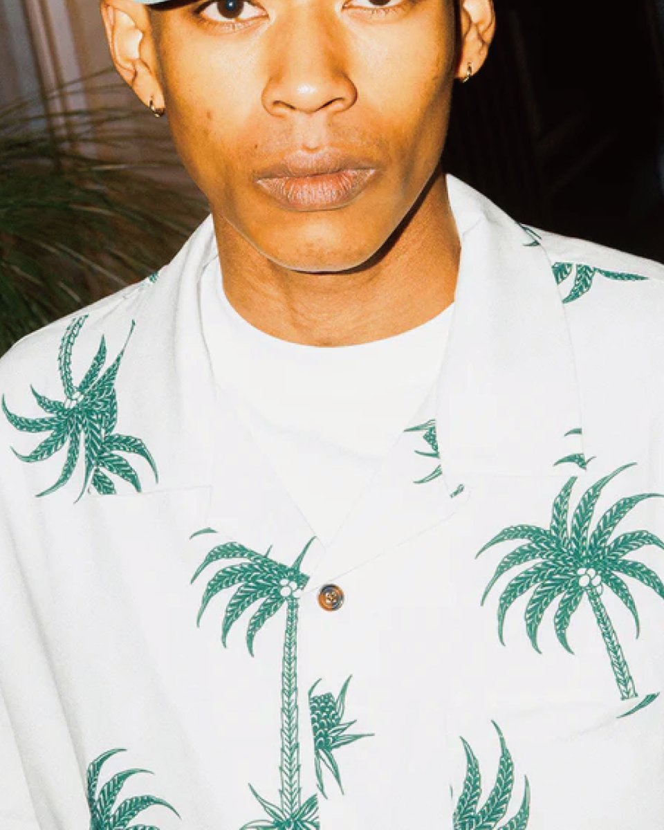 画像5: Haight LVC Loud Tree Rayon Shirt White ヘイト レーヨンシャツ 半袖 総柄 ボタニカル柄 アロハシャツ 沖縄 ストリートファッション (5)