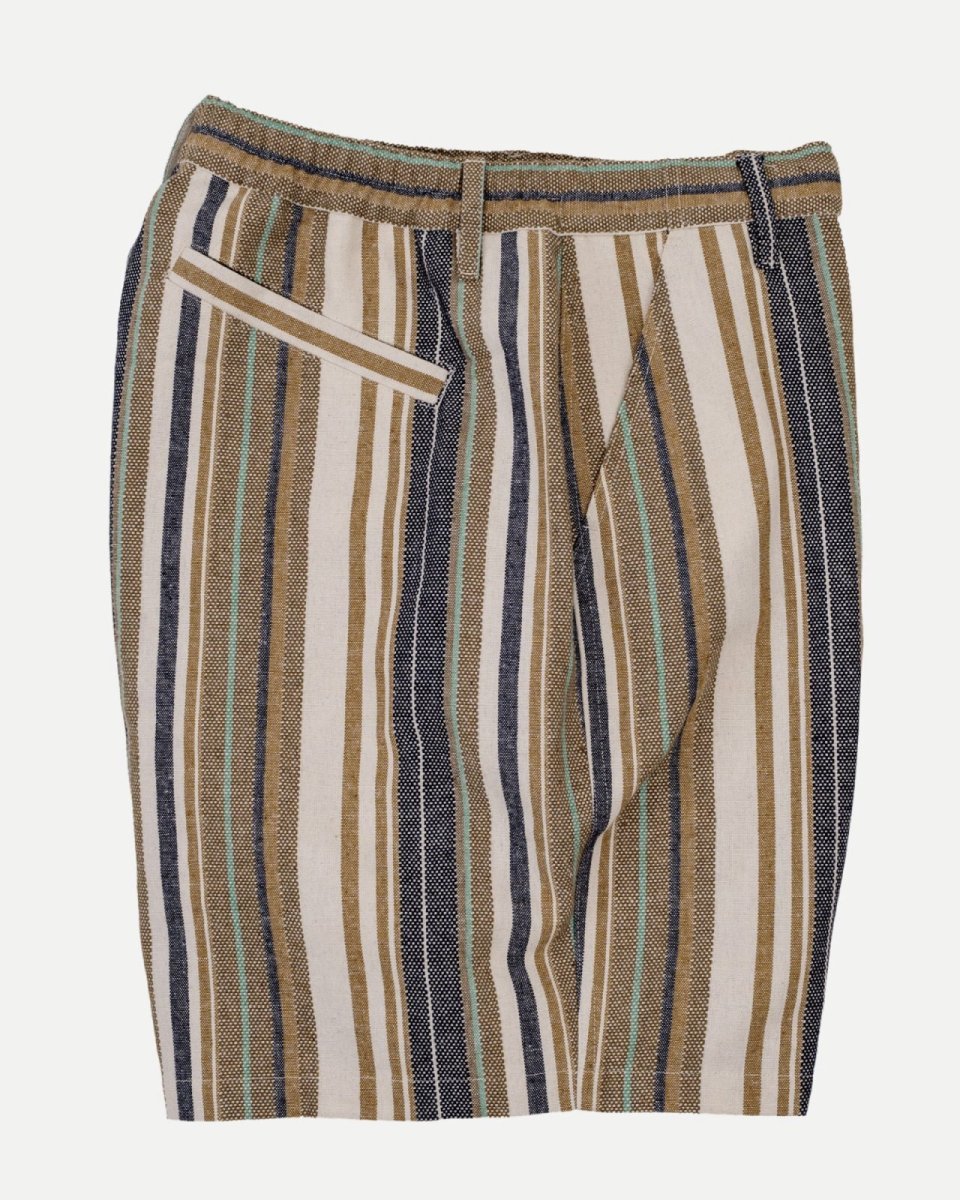 画像4: INTERBREED Multi Striped Summer Shorts Natural インターブリード マルチ ストライプ サマー ショーツ ショートパンツ ハーフパンツ コットン リゾート 沖縄 ストリートファッション (4)
