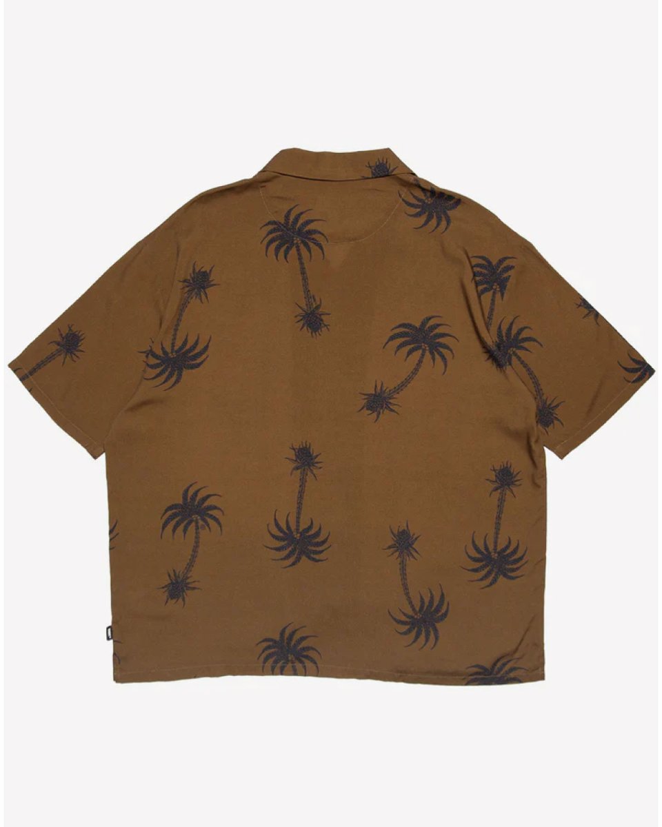 画像3: Haight LVC Loud Tree Rayon Shirt Brown ヘイト レーヨンシャツ 半袖 総柄 ボタニカル柄 アロハシャツ 沖縄 ストリートファッション (3)
