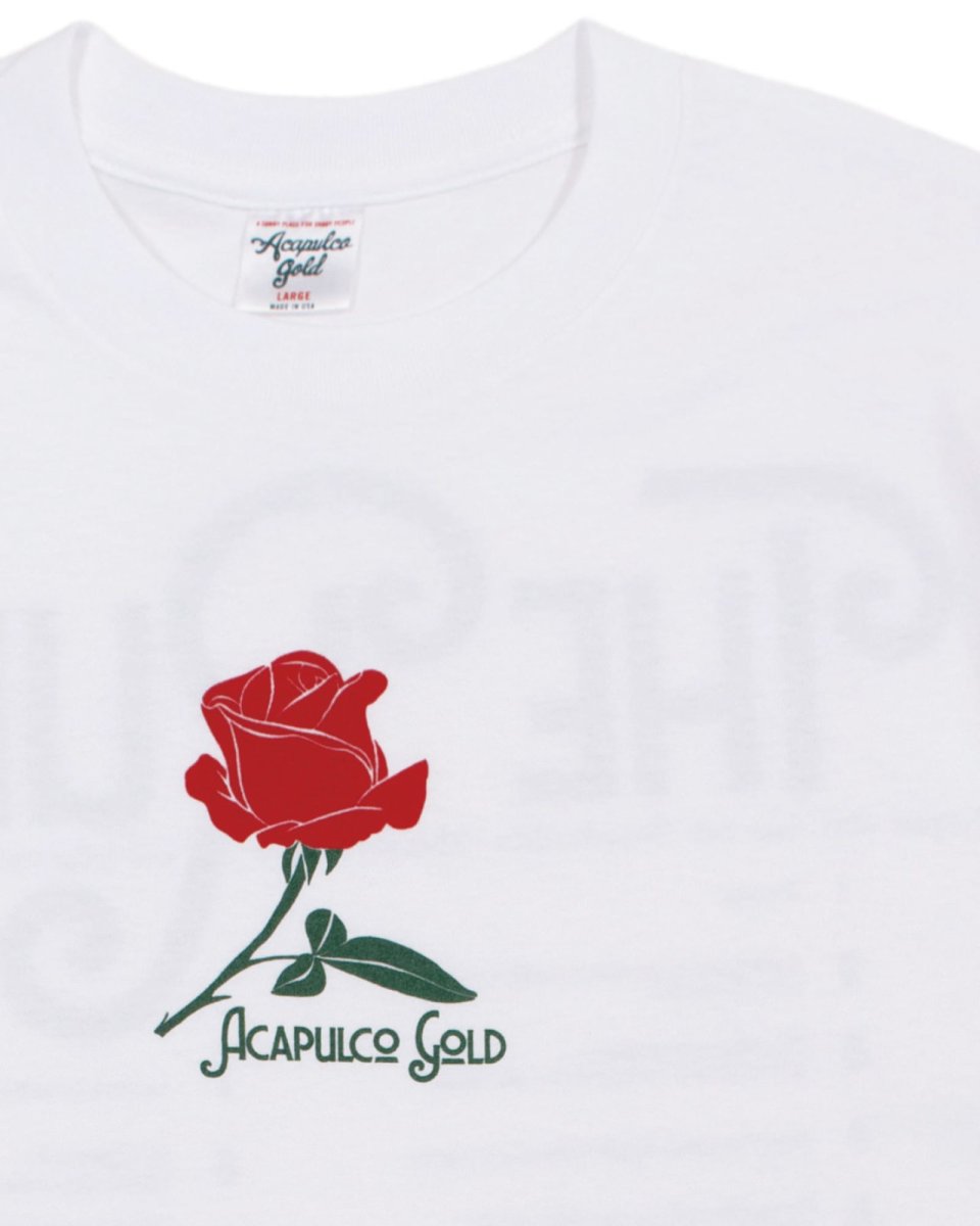 画像4: Acapulco Gold Pimpin' Ain't Easy S/S Tee White アカプルコゴールド ピンプ 半袖 Tシャツ バラ グラフィック 沖縄 ストリートファッション (4)
