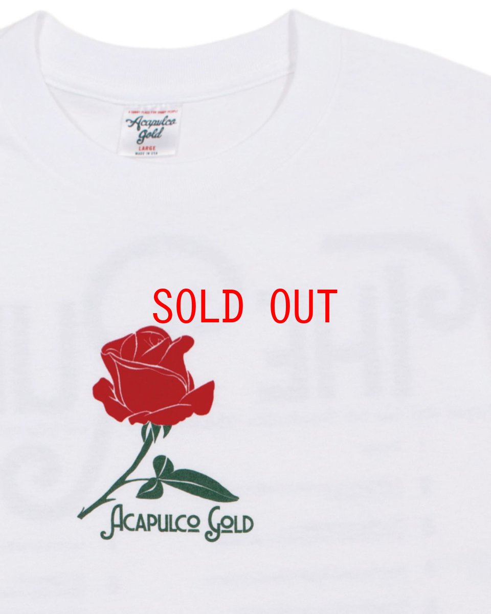画像4: Acapulco Gold Pimpin' Ain't Easy S/S Tee White アカプルコゴールド ピンプ 半袖 Tシャツ バラ グラフィック 沖縄 ストリートファッション (4)
