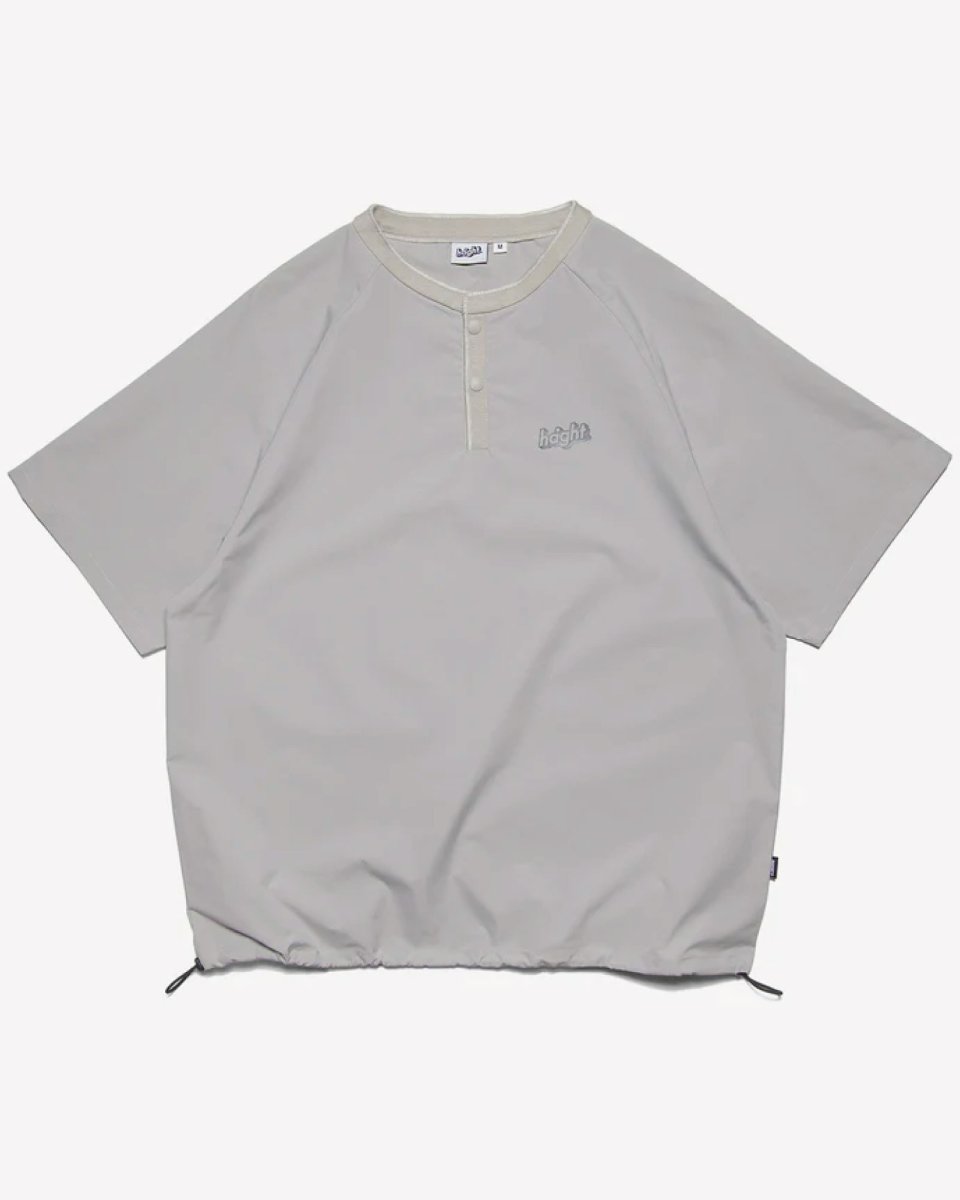 画像2: Haight Relaxing Snap Tee Grey ヘイト リラクシング スナップ Tシャツ ヘンリーネック リップストップ 半袖 沖縄 ストリートファッション (2)
