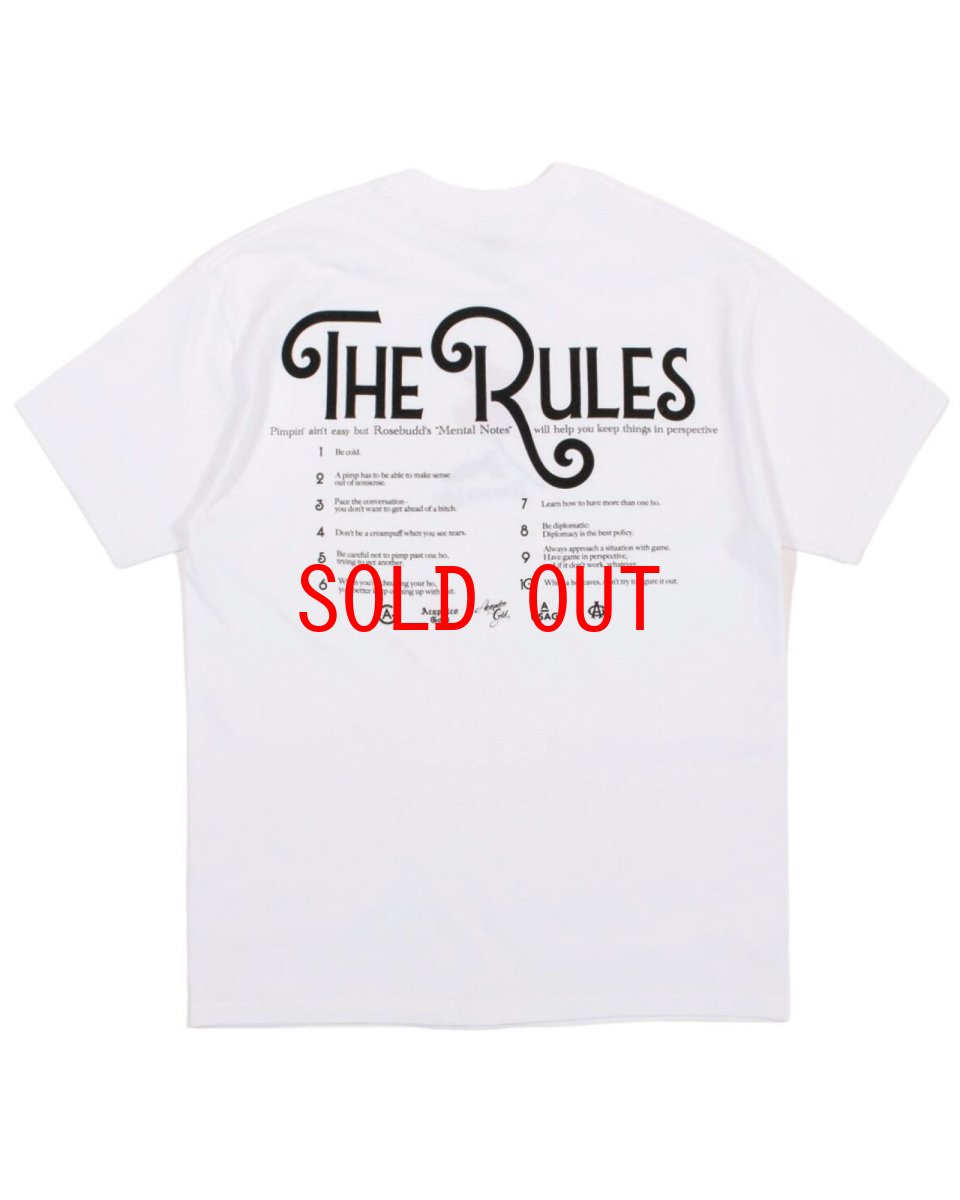 画像3: Acapulco Gold Pimpin' Ain't Easy S/S Tee White アカプルコゴールド ピンプ 半袖 Tシャツ バラ グラフィック 沖縄 ストリートファッション (3)