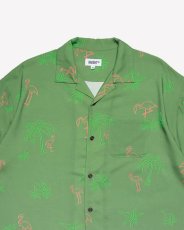 画像5: Haight LVC Neon Light Rayon Shirt Green ヘイト レーヨンシャツ 半袖 総柄 開襟 オープンカラーシャツ 沖縄 ストリートファッション (5)