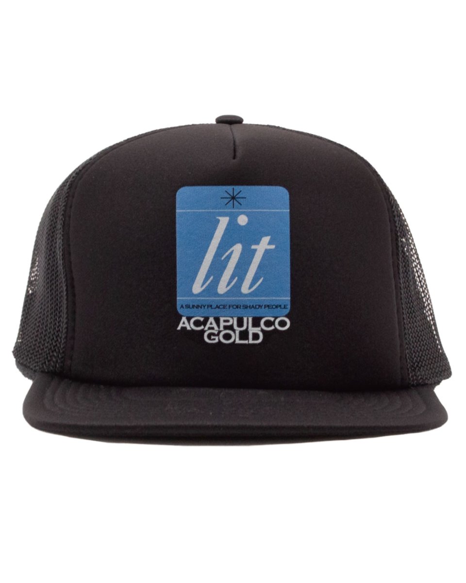 画像1: Acapulco Gold Lit Up Trucker Cap Black アカプルコゴールド メッシュキャップ トラッカーキャップ ハイクラウン 帽子 (1)