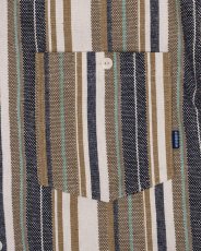 画像9: INTERBREED Multi Striped Summer Shirt Natural インターブリード マルチ ストライプ サマー シャツ 半袖 ワークシャツ コットン リゾート 沖縄 ストリートファッション (9)