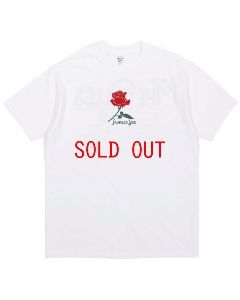 画像2: Acapulco Gold Pimpin' Ain't Easy S/S Tee White アカプルコゴールド ピンプ 半袖 Tシャツ バラ グラフィック 沖縄 ストリートファッション (2)
