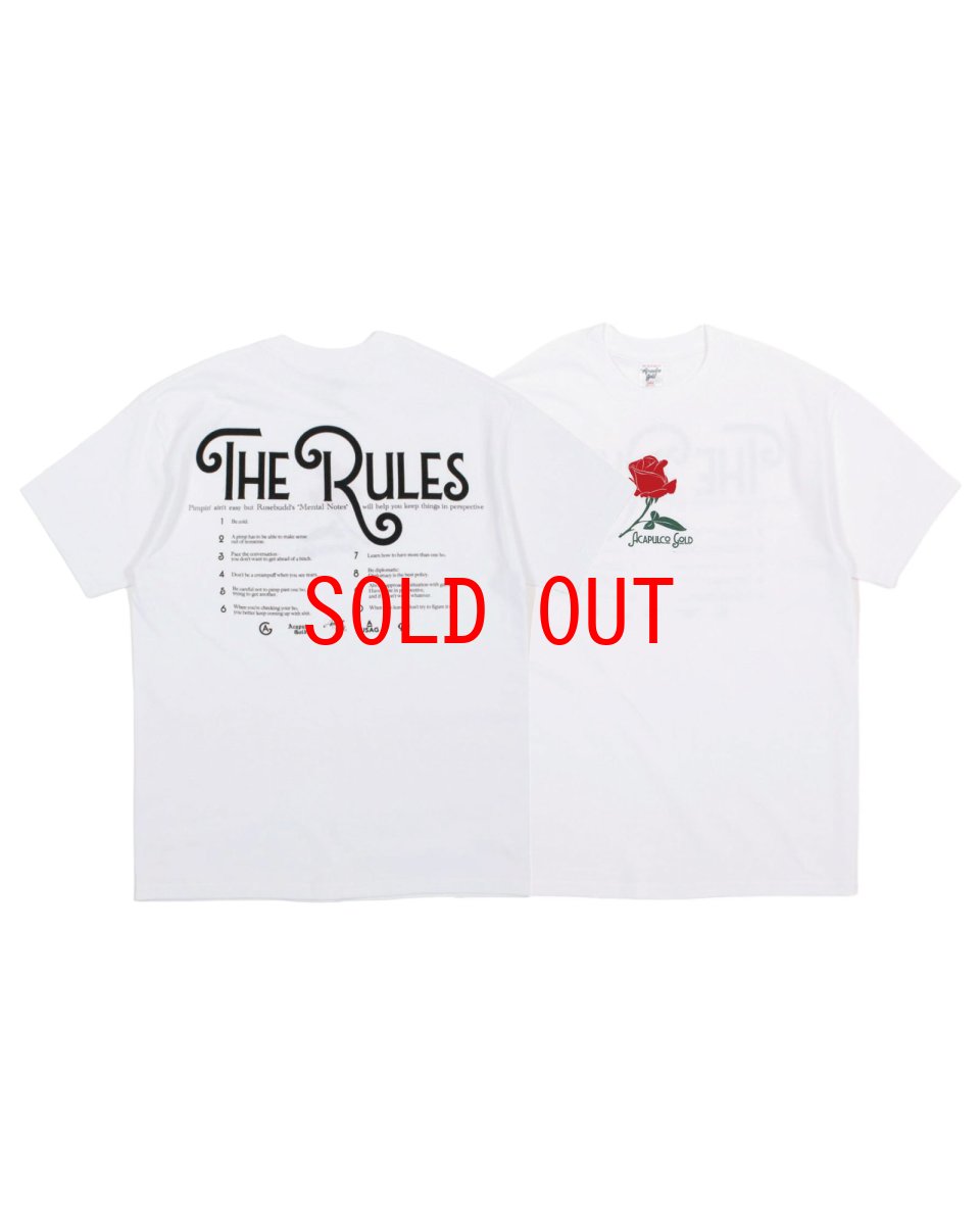画像1: Acapulco Gold Pimpin' Ain't Easy S/S Tee White アカプルコゴールド ピンプ 半袖 Tシャツ バラ グラフィック 沖縄 ストリートファッション (1)