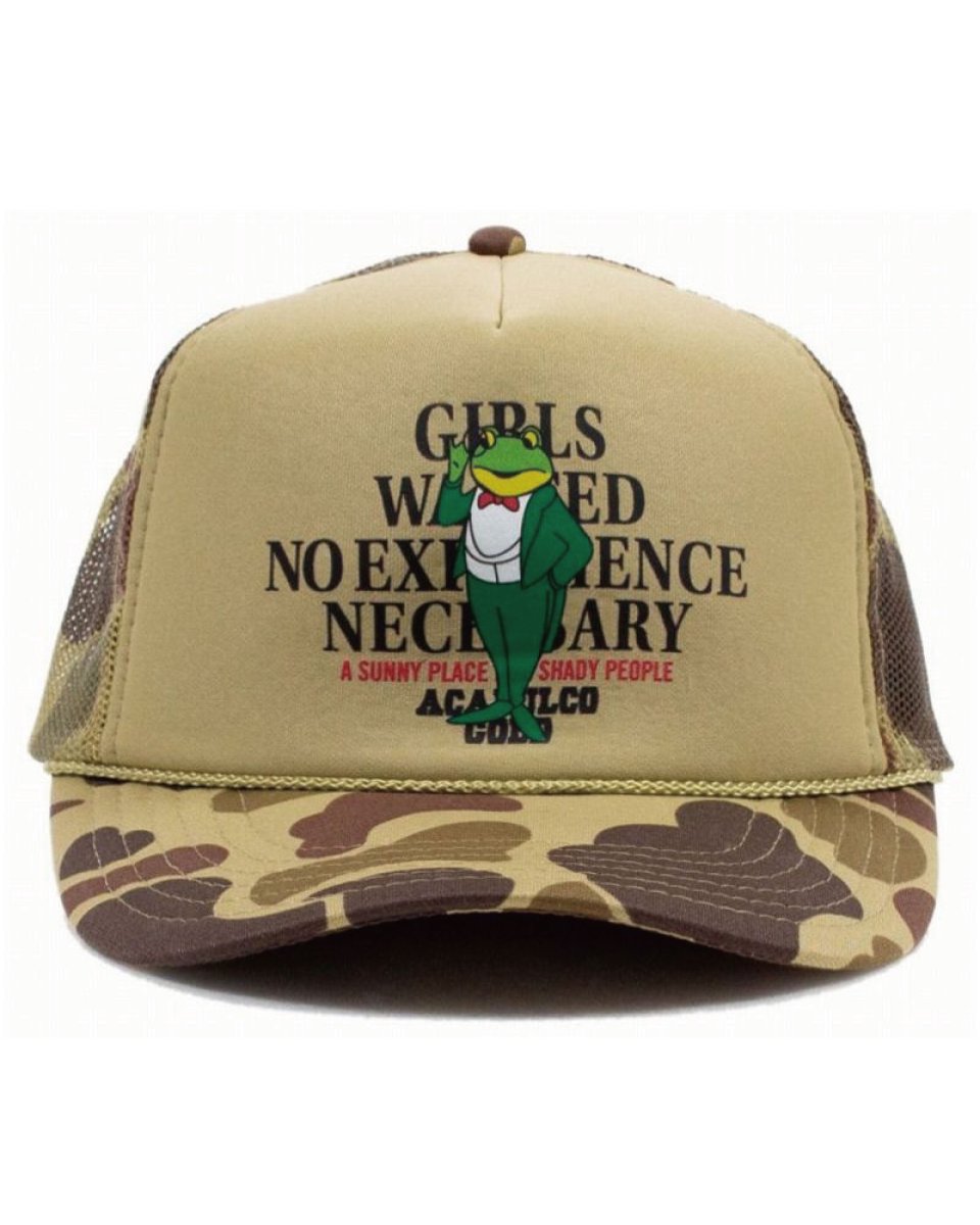 画像1: Acapulco Gold Mack-D Trucker Cap Camo アカプルコゴールド トラッカーキャップ メッシュキャップ ハイクラウン 帽子 (1)