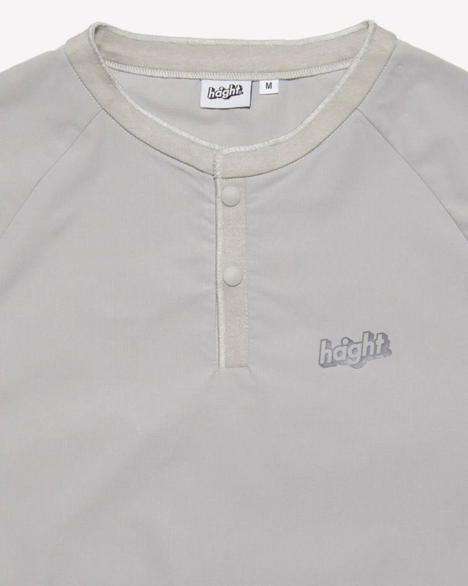 画像4: Haight Relaxing Snap Tee Grey ヘイト リラクシング スナップ Tシャツ ヘンリーネック リップストップ 半袖 沖縄 ストリートファッション (4)