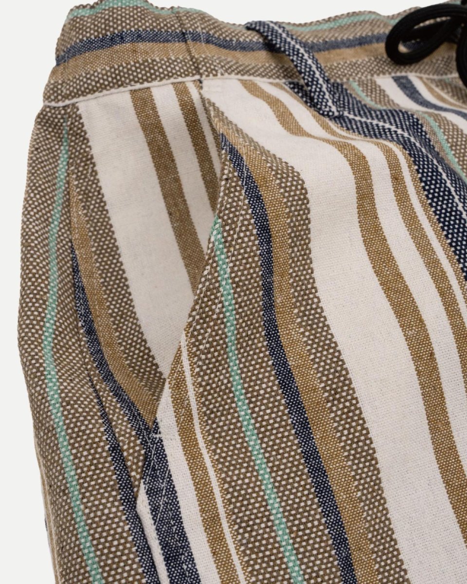画像7: INTERBREED Multi Striped Summer Shorts Natural インターブリード マルチ ストライプ サマー ショーツ ショートパンツ ハーフパンツ コットン リゾート 沖縄 ストリートファッション (7)