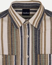 画像6: INTERBREED Multi Striped Summer Shirt Natural インターブリード マルチ ストライプ サマー シャツ 半袖 ワークシャツ コットン リゾート 沖縄 ストリートファッション (6)
