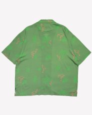 画像2: Haight LVC Neon Light Rayon Shirt Green ヘイト レーヨンシャツ 半袖 総柄 開襟 オープンカラーシャツ 沖縄 ストリートファッション (2)