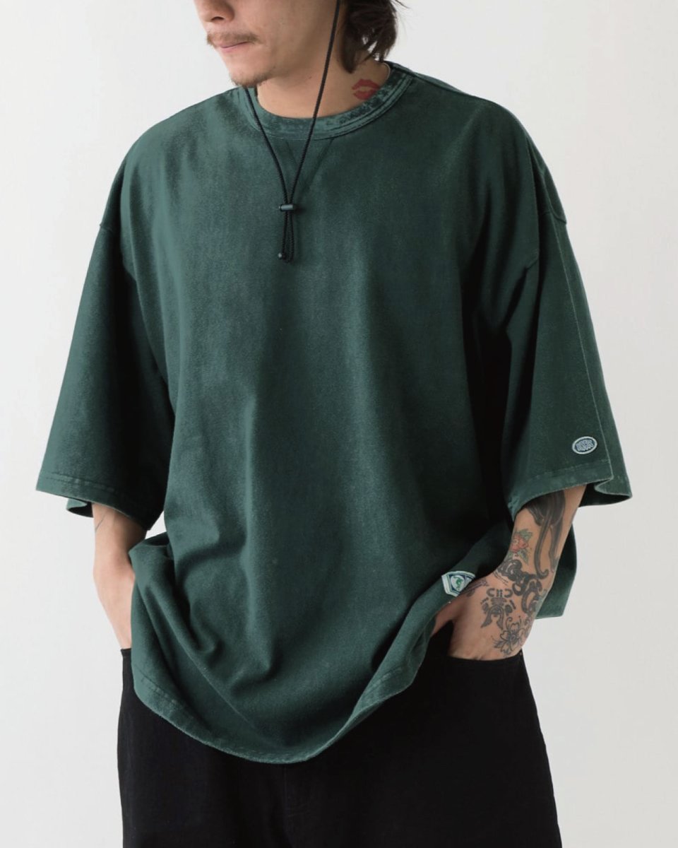 画像1: FAT × DISCUS GRAN D.C. Green ディスカス 半袖 Tシャツ カットソー ブリーチ加工 沖縄 Tシャツ 沖縄 メンズ服 (1)