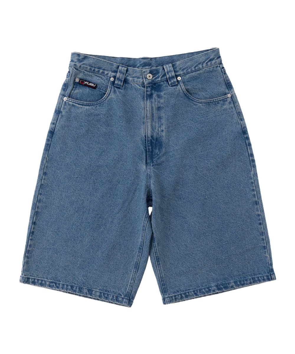 画像2: FUBU デニム ショートパンツ フブ ジーンズ ハーフパンツ 13.5オンス 沖縄 メンズ服  Light Blue (2)