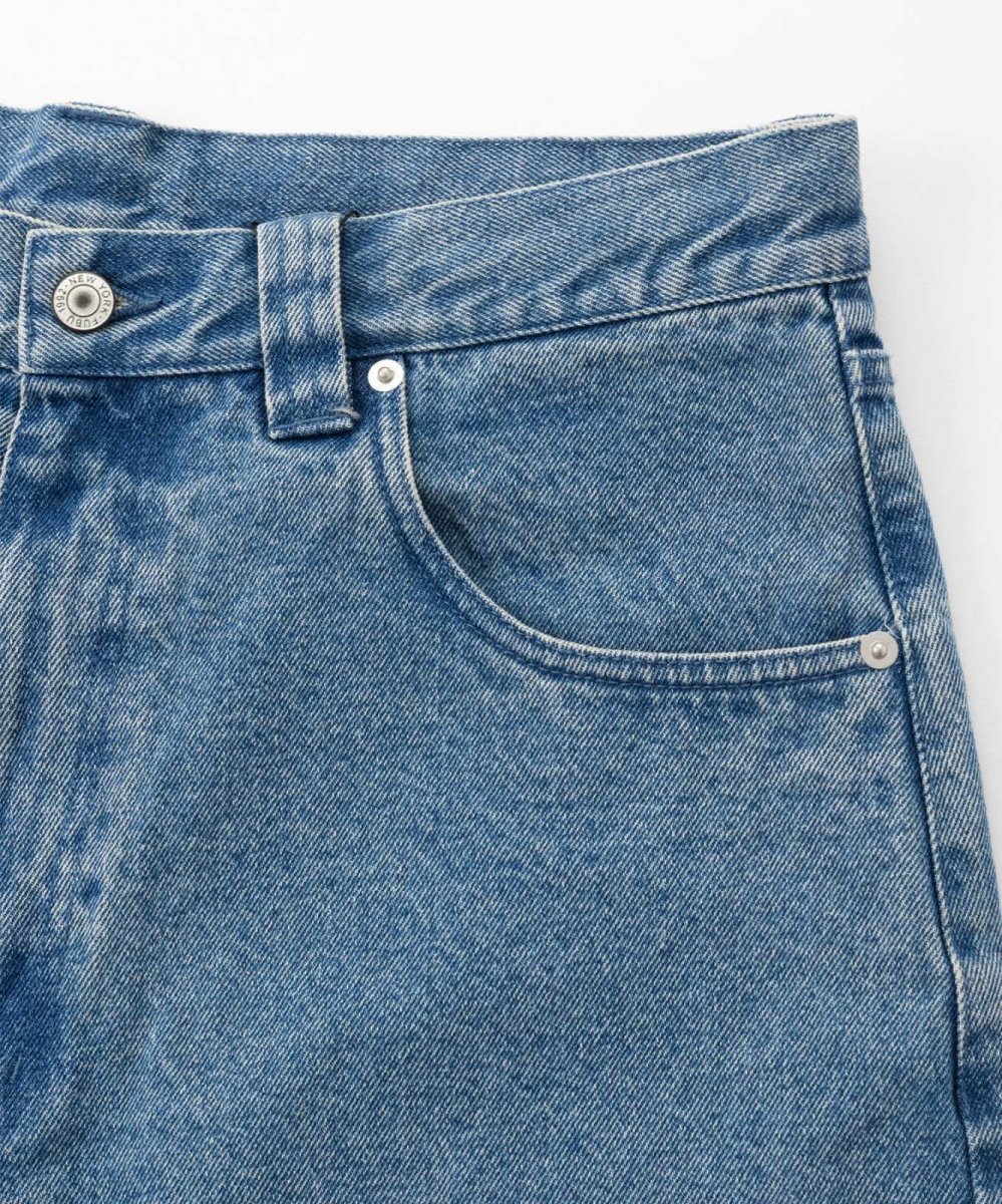 画像6: FUBU デニム ショートパンツ フブ ジーンズ ハーフパンツ 13.5オンス 沖縄 メンズ服  Light Blue (6)