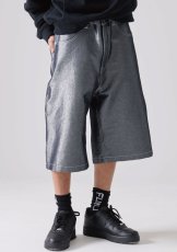 画像4: FUBU メタリック デニム ショートパンツ フブ ジーンズ ハーフパンツ ラメ Y2K 沖縄 ショートパンツ 沖縄 メンズ服 Silver (4)