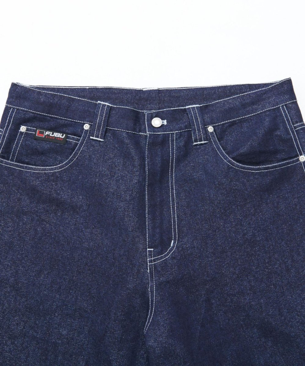 画像8: FUBU メタリック デニム ショートパンツ フブ ジーンズ ハーフパンツ ラメ Y2K 沖縄 ショートパンツ 沖縄 メンズ服 Navy (8)