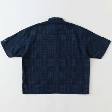 画像3: FAT CROPIECE Navy パッチワーク調 チェック 半袖シャツ ダブルクロス 沖縄 メンズ服 沖縄 メンズファッション (3)