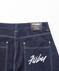 画像15: FUBU メタリック デニム ショートパンツ フブ ジーンズ ハーフパンツ ラメ Y2K 沖縄 ショートパンツ 沖縄 メンズ服 Navy (15)