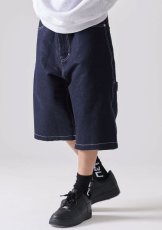 画像7: FUBU メタリック デニム ショートパンツ フブ ジーンズ ハーフパンツ ラメ Y2K 沖縄 ショートパンツ 沖縄 メンズ服 Navy (7)
