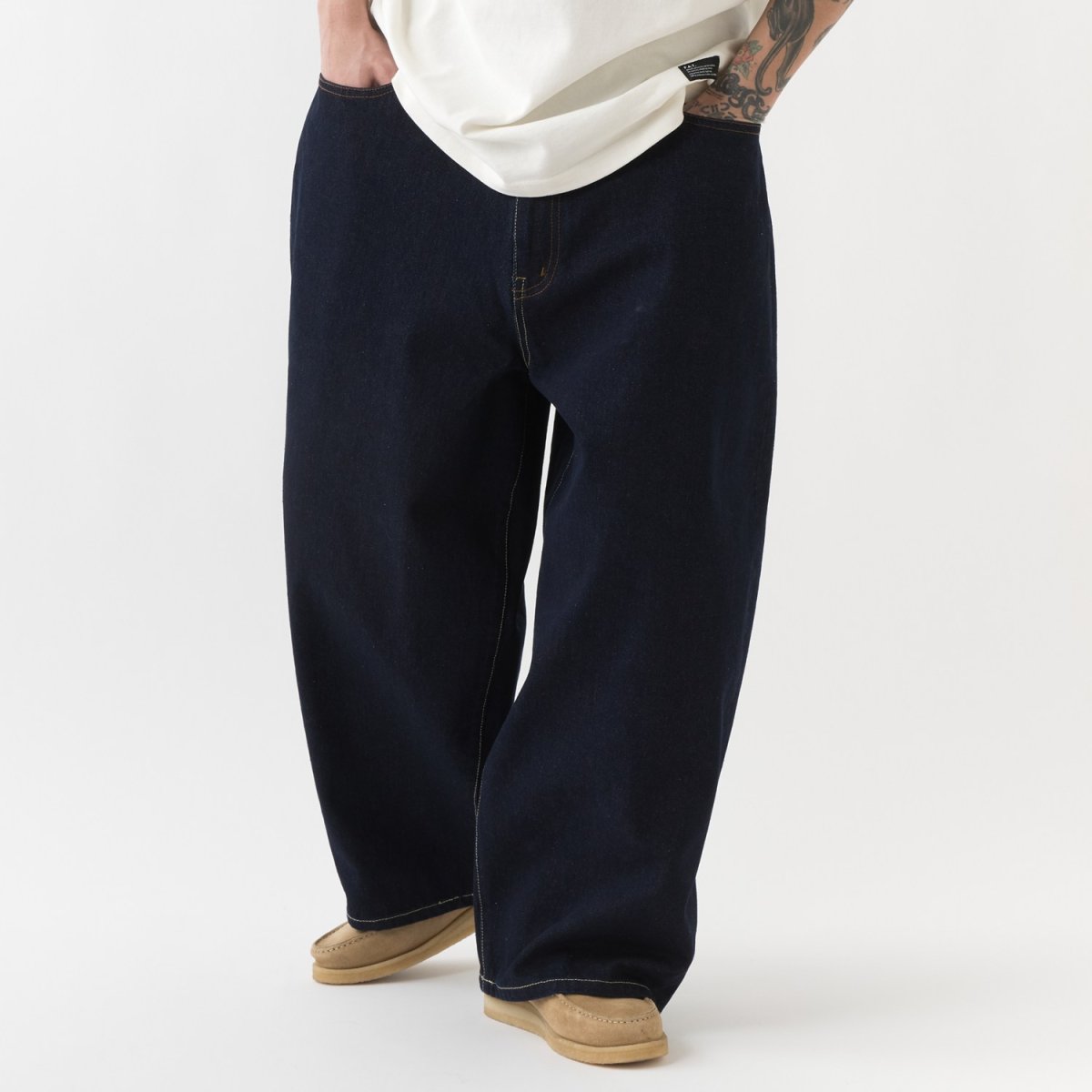FAT F.A.T. MAMMOTH Wide Denim Pants Blue