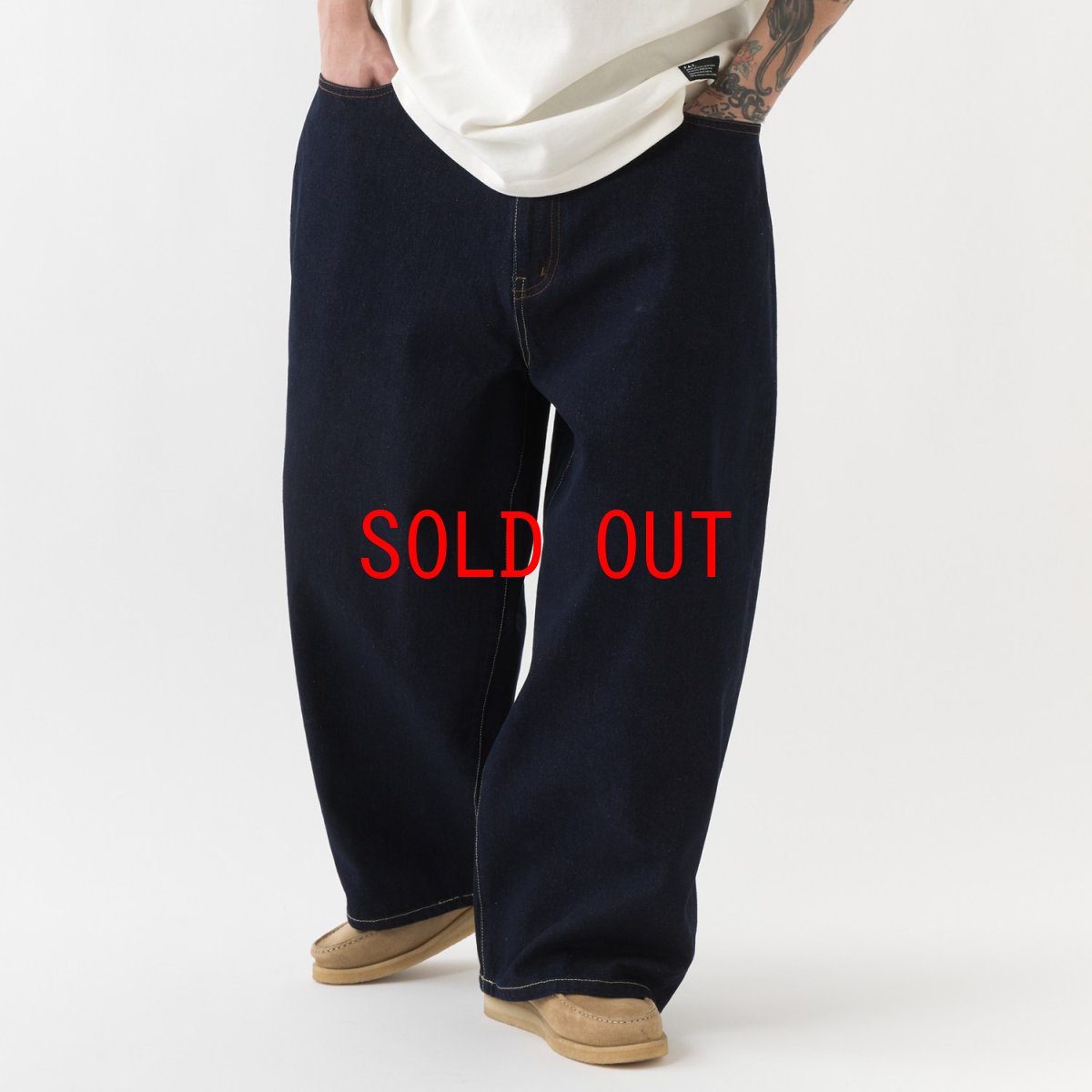 FAT F.A.T. MAMMOTH Wide Denim Pants Blue