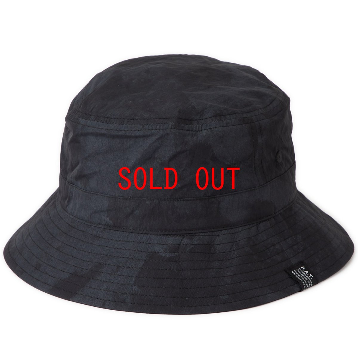 画像2: FAT (F.A.T. ) FOGSHADE Nylon Bucket Hat Black ナイロン バケットハット ブラック ハット キャップ 帽子 沖縄 (2)