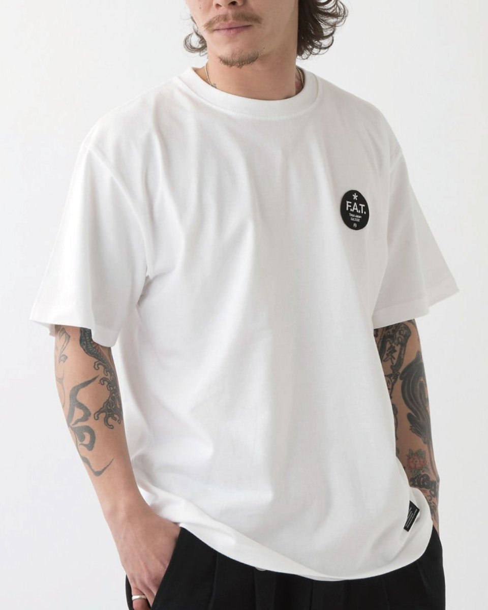 FAT EMBEROUND S/S Logo Embroidery Tee White