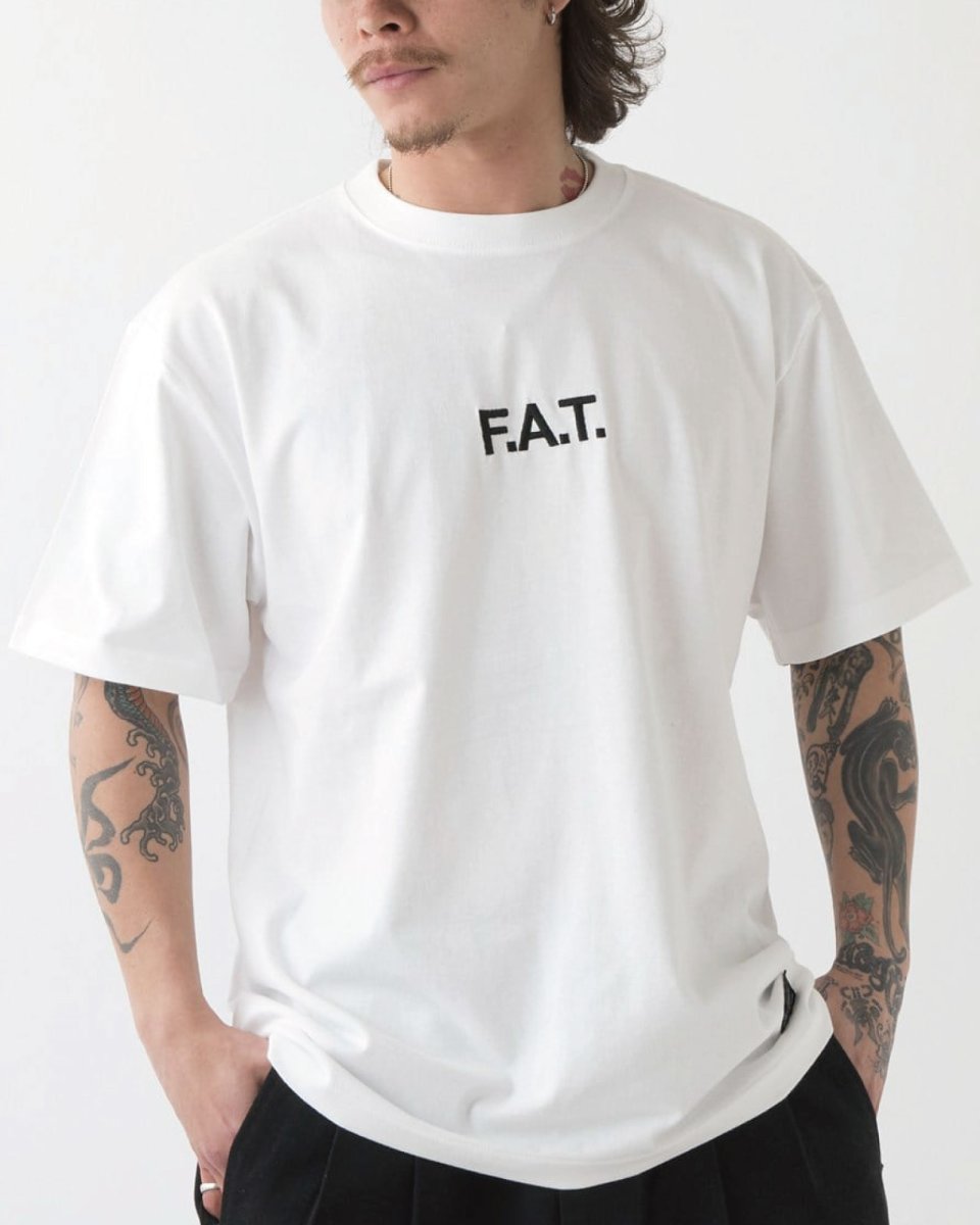 画像1: FAT SOURCE S/S Logo Embroidery Tee White ロゴ 刺繍 半袖 Tシャツ 沖縄 メンズファッション (1)