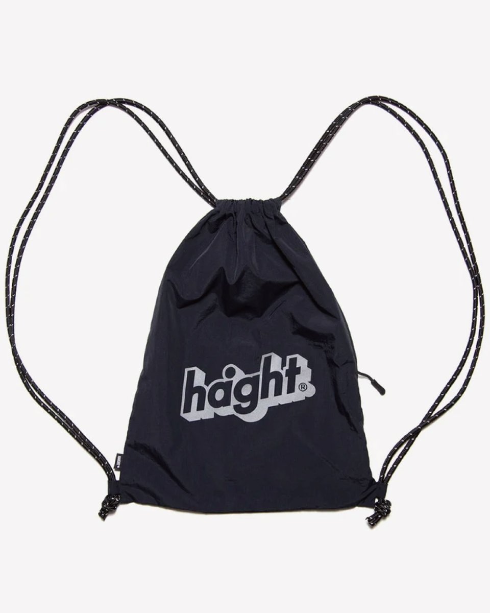Haight Core Logo Knapsack Ripstop Drawstring Backpack Black