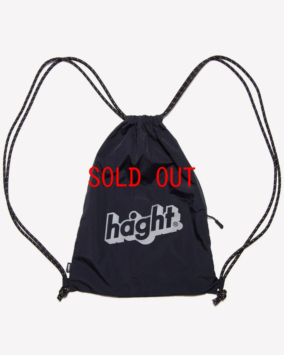 Haight Core Logo Knapsack Ripstop Drawstring Backpack Black