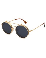 画像3: 9Five 50-50 Flip-Up Tortoise & 24K Gold Sunglasses フリップアップ 24Kゴールド べっ甲 サングラス (3)