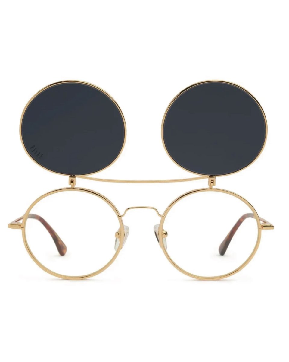 画像5: 9Five 50-50 Flip-Up Tortoise & 24K Gold Sunglasses フリップアップ 24Kゴールド べっ甲 サングラス (5)
