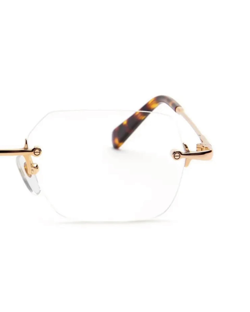 画像3: 9Five Clarity Lite Tortoise & 24k Gold Clear Lens Glasses リムレス べっ甲 クリアレンズ サングラス (3)