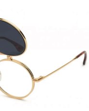 画像7: 9Five 50-50 Flip-Up Tortoise & 24K Gold Sunglasses フリップアップ 24Kゴールド べっ甲 サングラス (7)