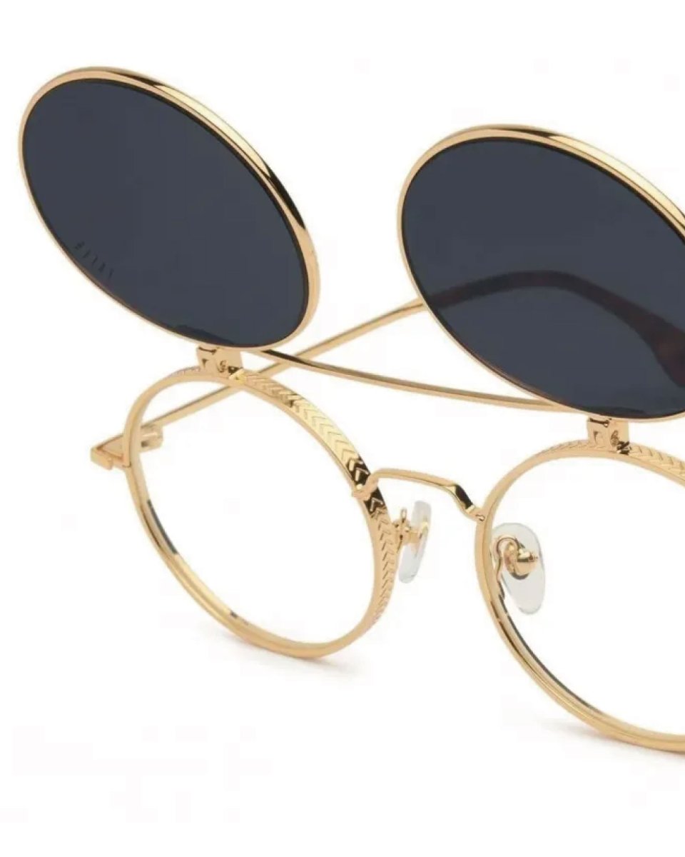 画像6: 9Five 50-50 Flip-Up Tortoise & 24K Gold Sunglasses フリップアップ 24Kゴールド べっ甲 サングラス (6)