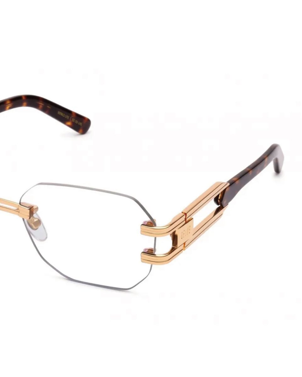 画像4: 9Five ROYALS LITE Tortoise & 24K Gold Clear Lens Glasses 24Kゴールド べっ甲 クリアレンズ リムレス メガネ (4)