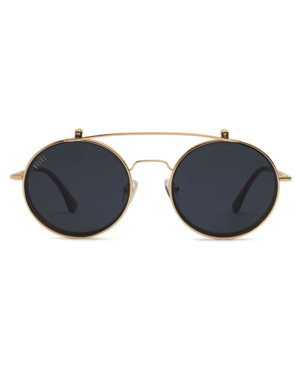 画像4: 9Five 50-50 Flip-Up Tortoise & 24K Gold Sunglasses フリップアップ 24Kゴールド べっ甲 サングラス (4)
