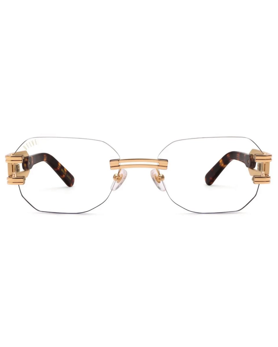 画像6: 9Five ROYALS LITE Tortoise & 24K Gold Clear Lens Glasses 24Kゴールド べっ甲 クリアレンズ リムレス メガネ (6)