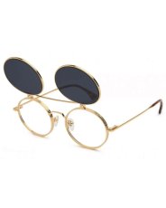 画像2: 9Five 50-50 Flip-Up Tortoise & 24K Gold Sunglasses フリップアップ 24Kゴールド べっ甲 サングラス (2)
