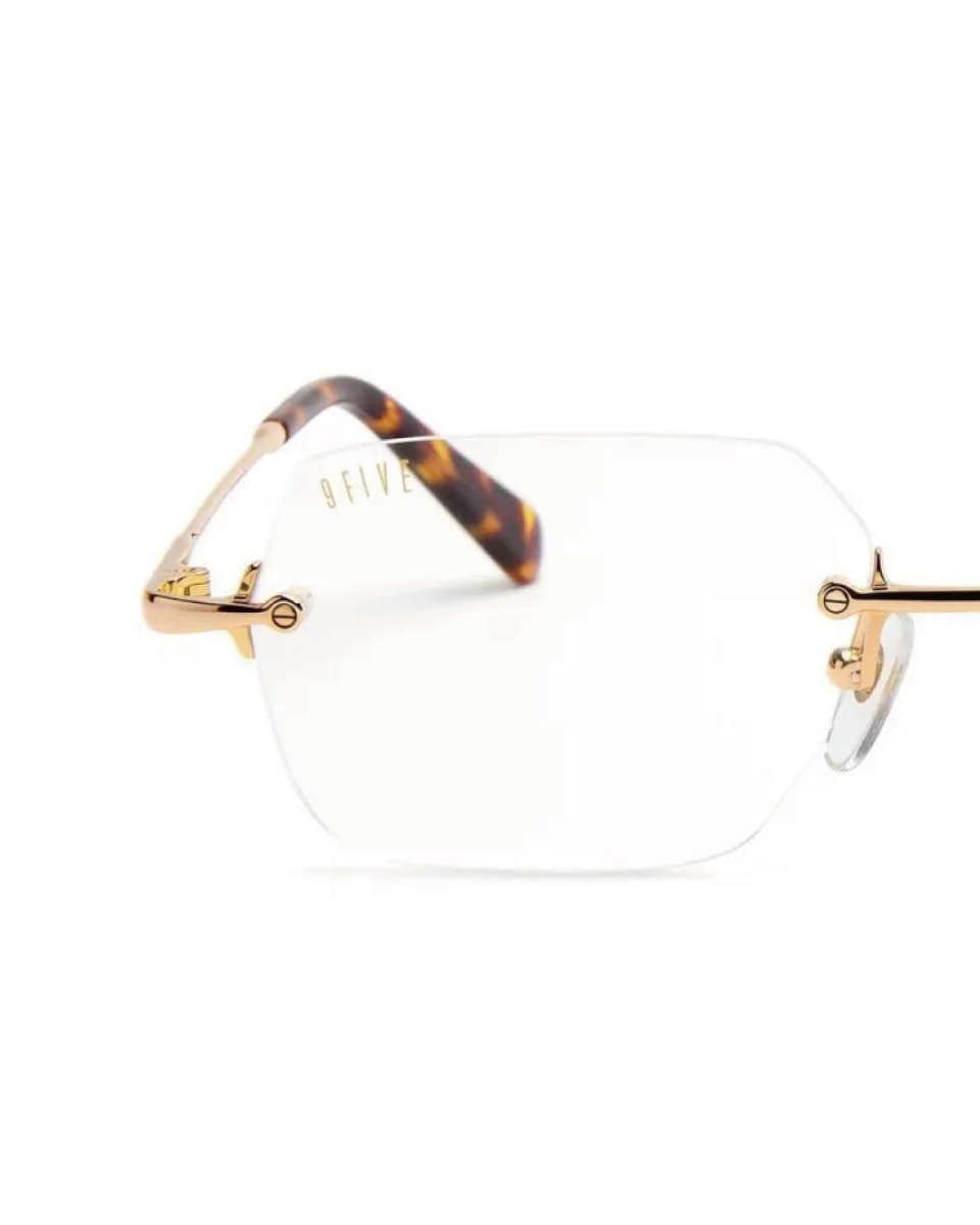 画像2: 9Five Clarity Lite Tortoise & 24k Gold Clear Lens Glasses リムレス べっ甲 クリアレンズ サングラス (2)