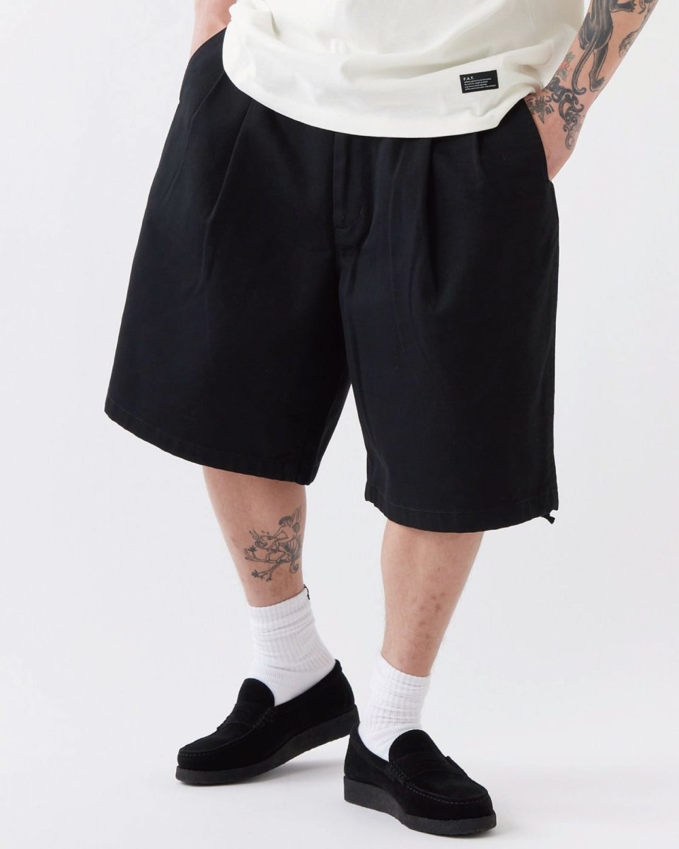 画像1: 【F.A.T. × Dickies ショートパンツ メンズファッション 通販 沖縄】Shorties Wide Work Shorts Black ディッキーズ コラボ ワイド ワークショーツ ブラック (1)