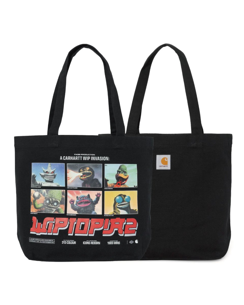 画像6: Carhartt WIP Canvas Graphic Tote WIPTOPIA 2 Print Black キャンバス グラフィック トートバッグ (6)